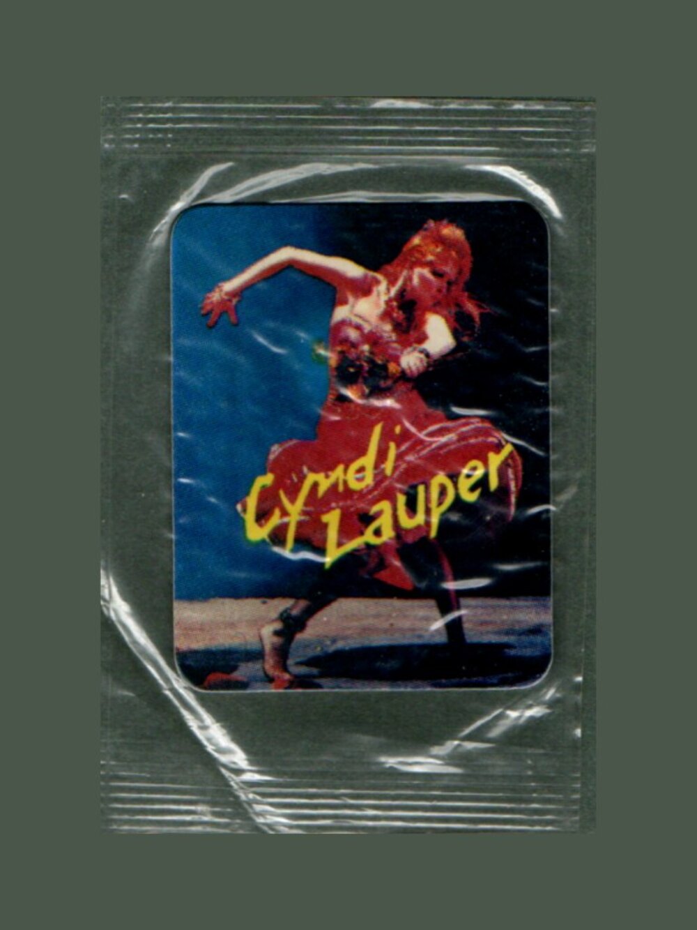 Hostess 1985 Rip Into Rock Mini Sticker Card Cyndi Lauper Sealed